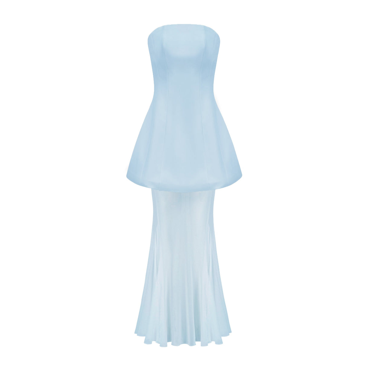 Aurohaya Mélanie Blue Corset Dress & Mesh Skirt Set