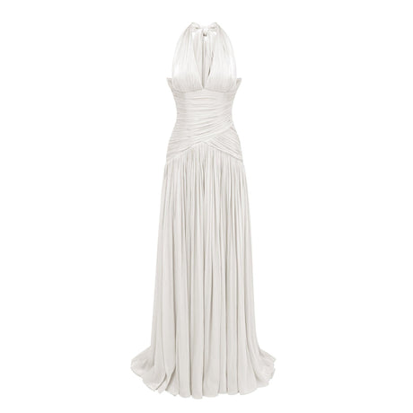 Aurohaya Verdelune Gathered Maxi Dress White