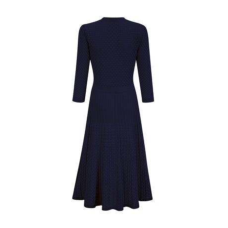 Aurohaya Élodie knitted long-sleeve midi dress in Blue