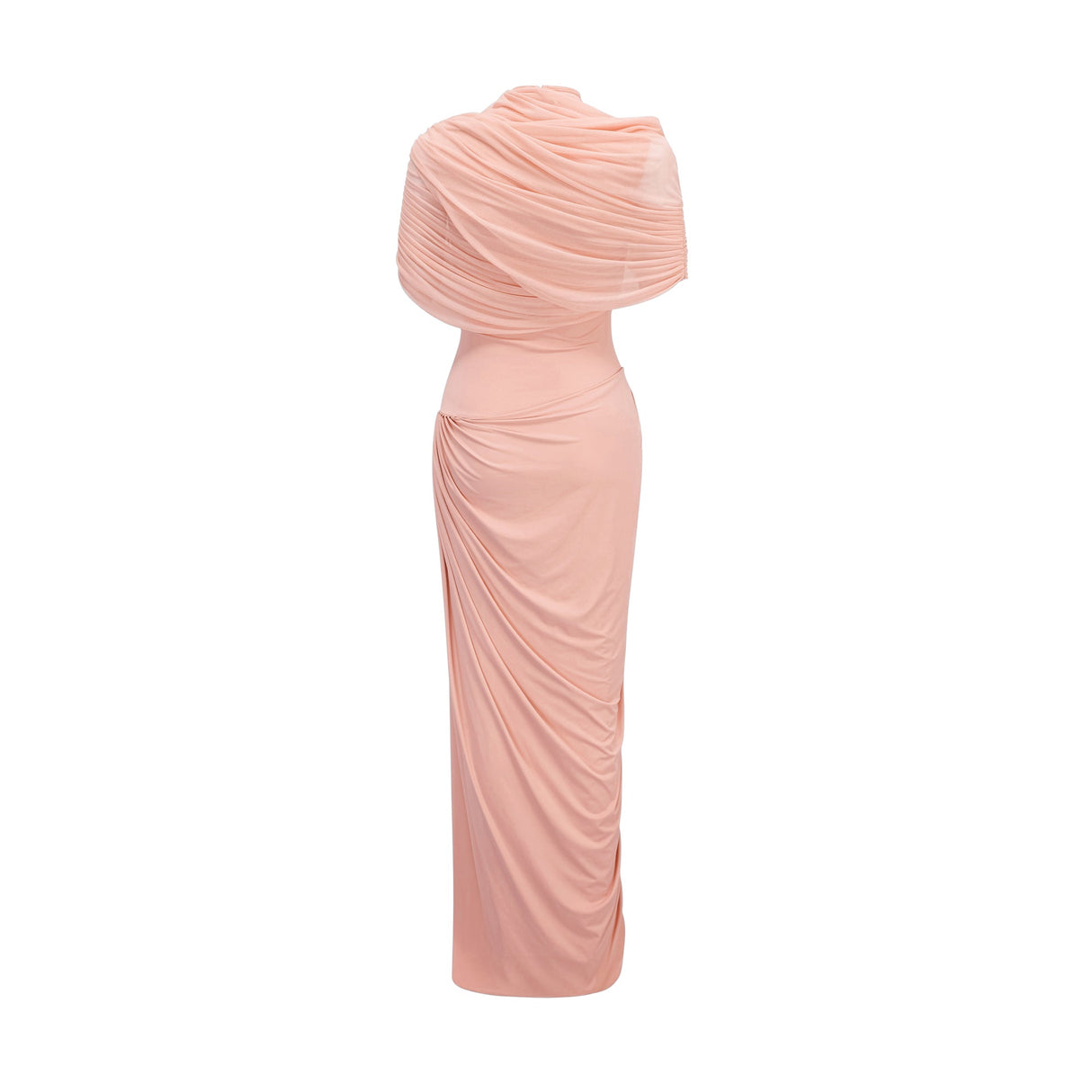 Aurohaya Catherine asymmetrical pleated maxi dress in Pink
