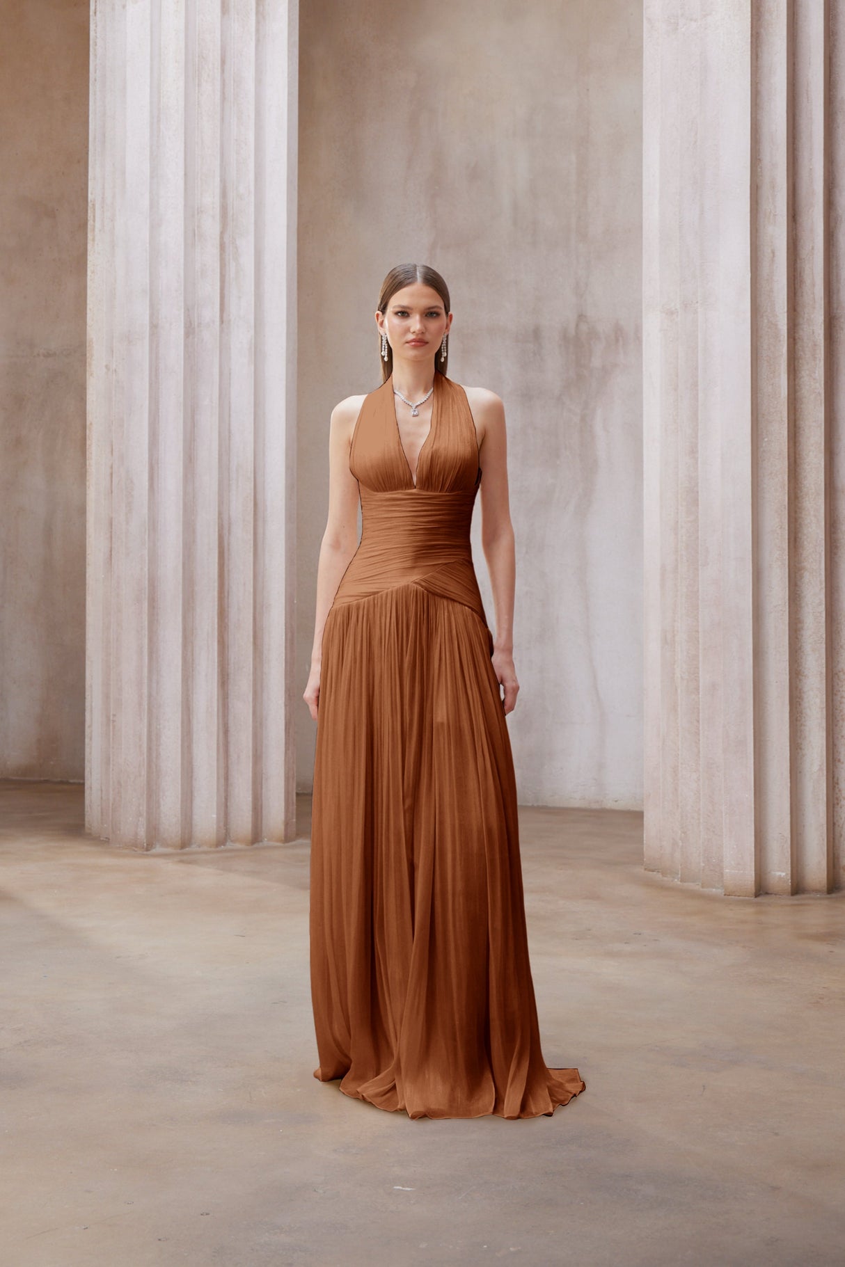 Aurohaya Uranie Gathered Maxi Dress
