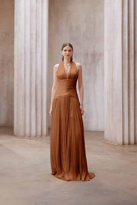 Aurohaya Uranie Gathered Maxi Dress