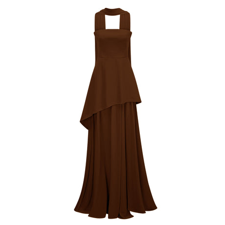 Aurohaya Solène Off-Shoulder Ruched Maxi Gown