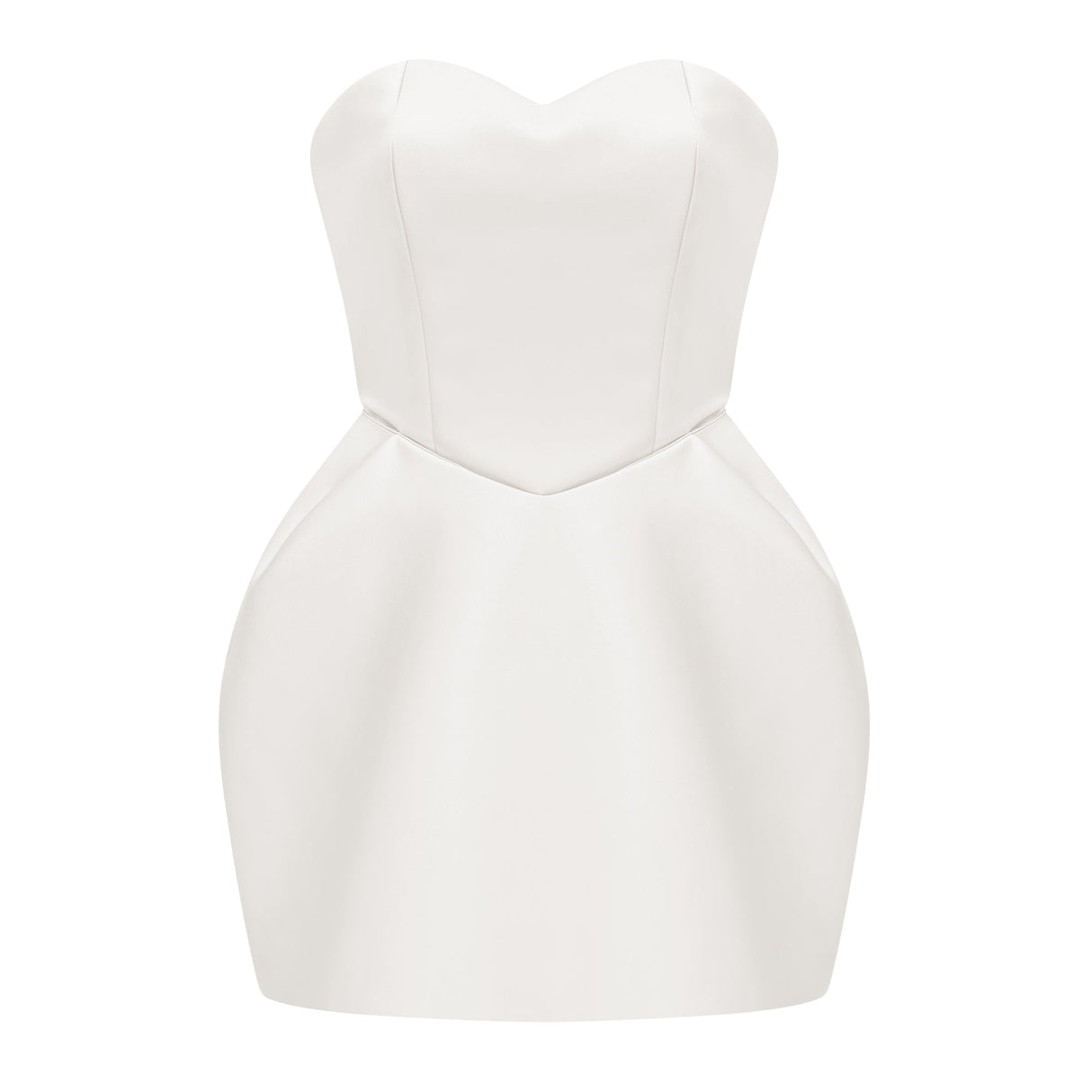 Aurohaya Laure White Heart Off-shoulder Mini Dress