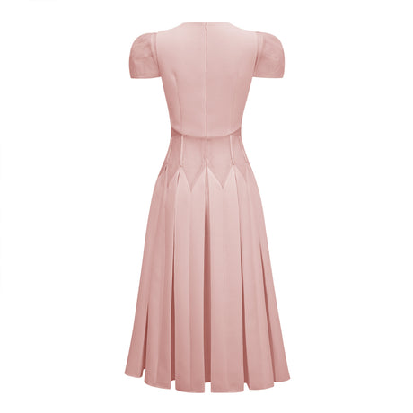 Aurohaya Maelle Pink Flower Embroidered Maxi Dress