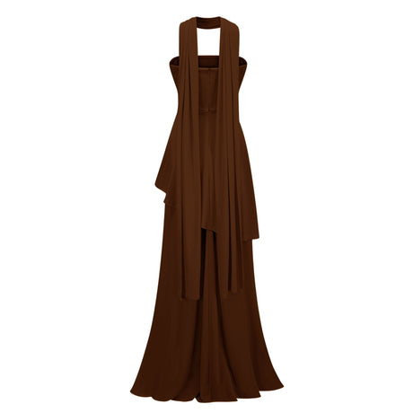 Aurohaya Solène Off-Shoulder Ruched Maxi Gown