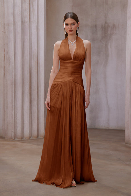 Aurohaya Uranie Gathered Maxi Dress