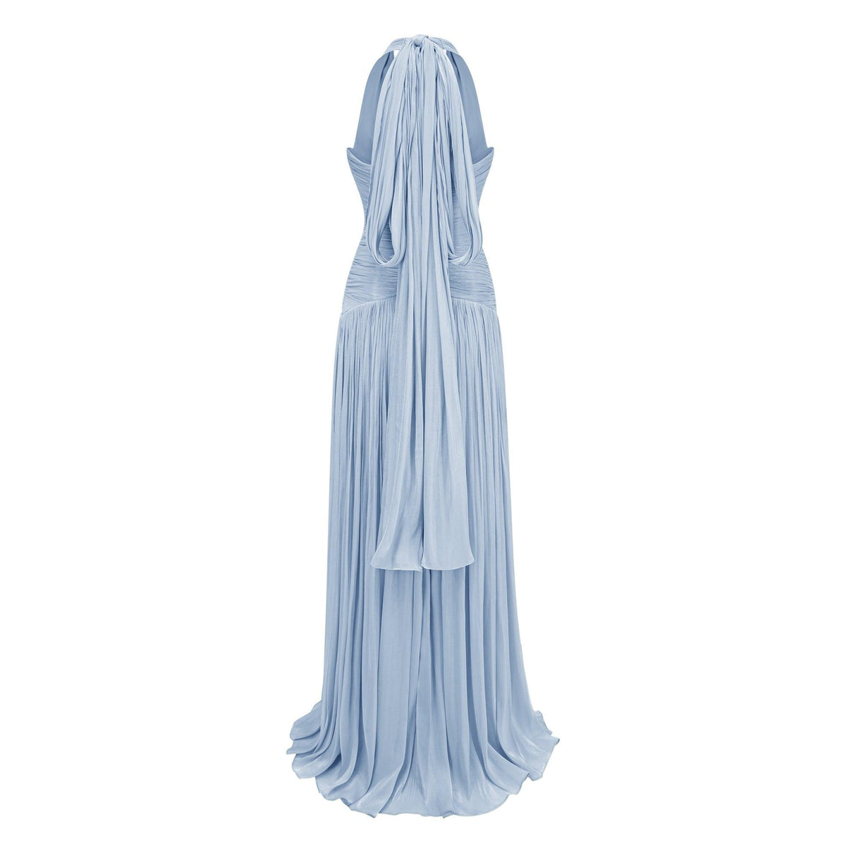 Aurohaya Verdelune Blue Gathered Maxi Dress