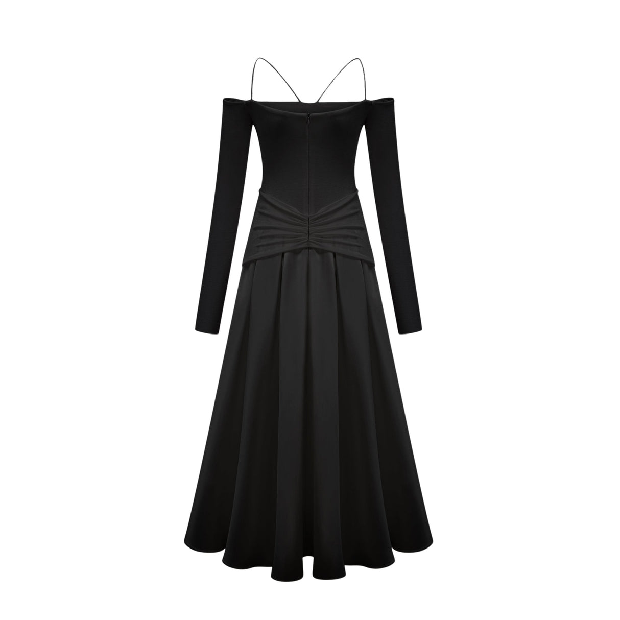 Aurohaya Nadine off-shoulder panelled maxi dress in Black