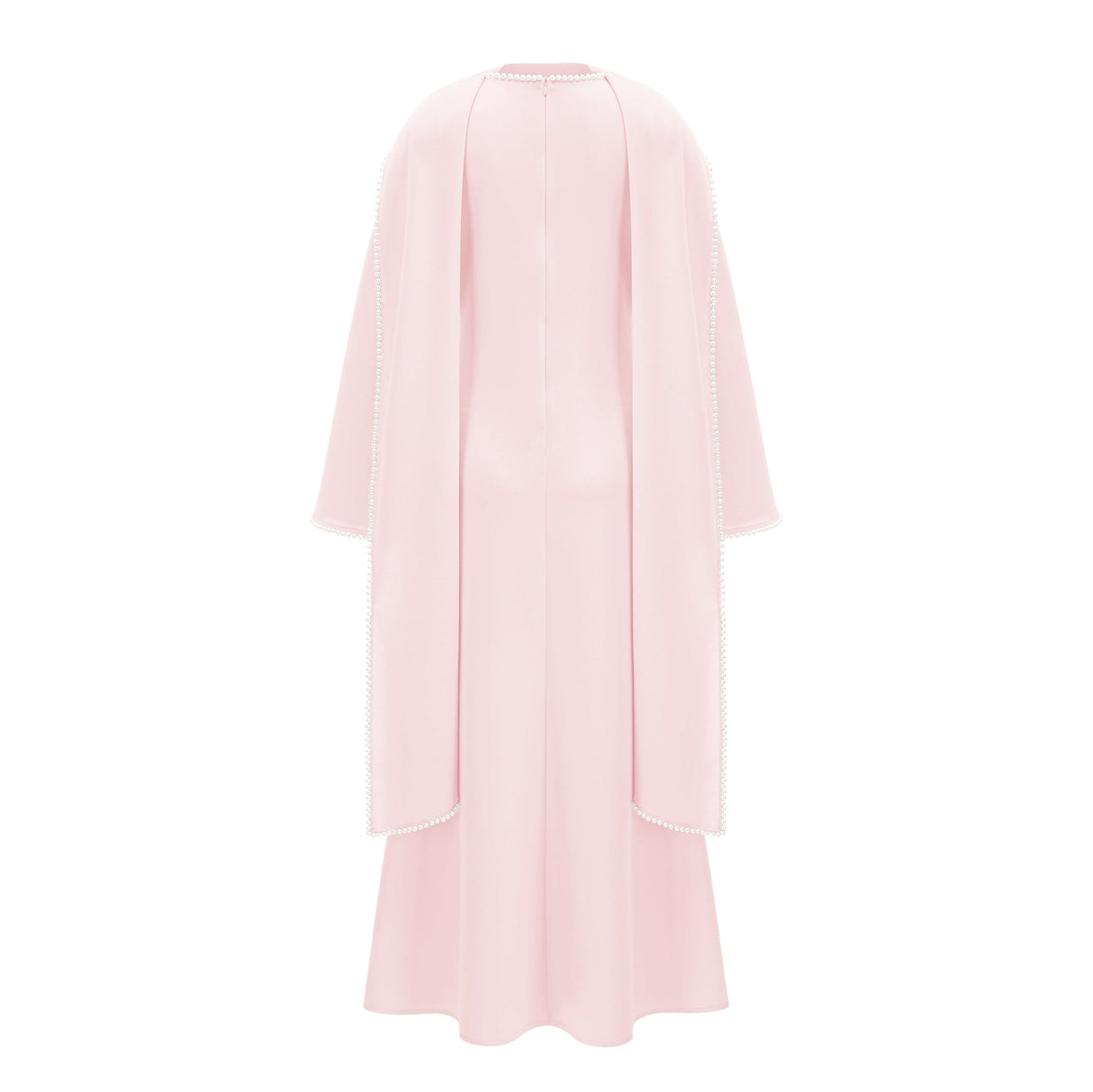 Aurohaya Piroska Pink Pearl Trim Shawl Detail Maxi Dress