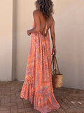 Golden Times Ethnic Print A-line Vacation Maxi Dress