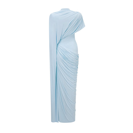 Aurohaya Fenella Blue Asymmetrical Draped Cape & Dress Matching Set
