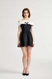 Deniece Black Off-The-Shoulder Mini Dress