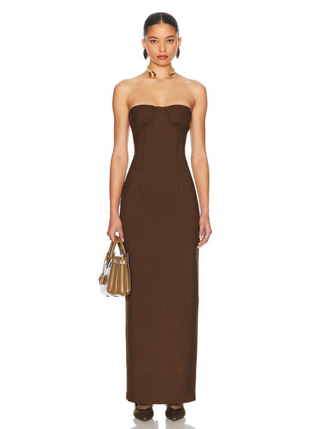 Aurohaya Brielle Strapless Bodycon Maxi Dress