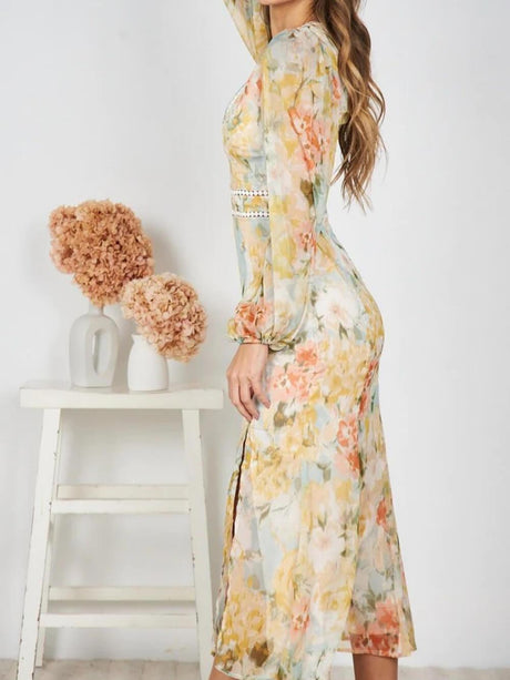 Aurohaya Long Slim Fit Tuxedo Midi Dress
