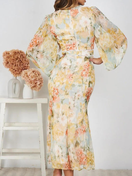 Aurohaya Long Slim Fit Tuxedo Midi Dress