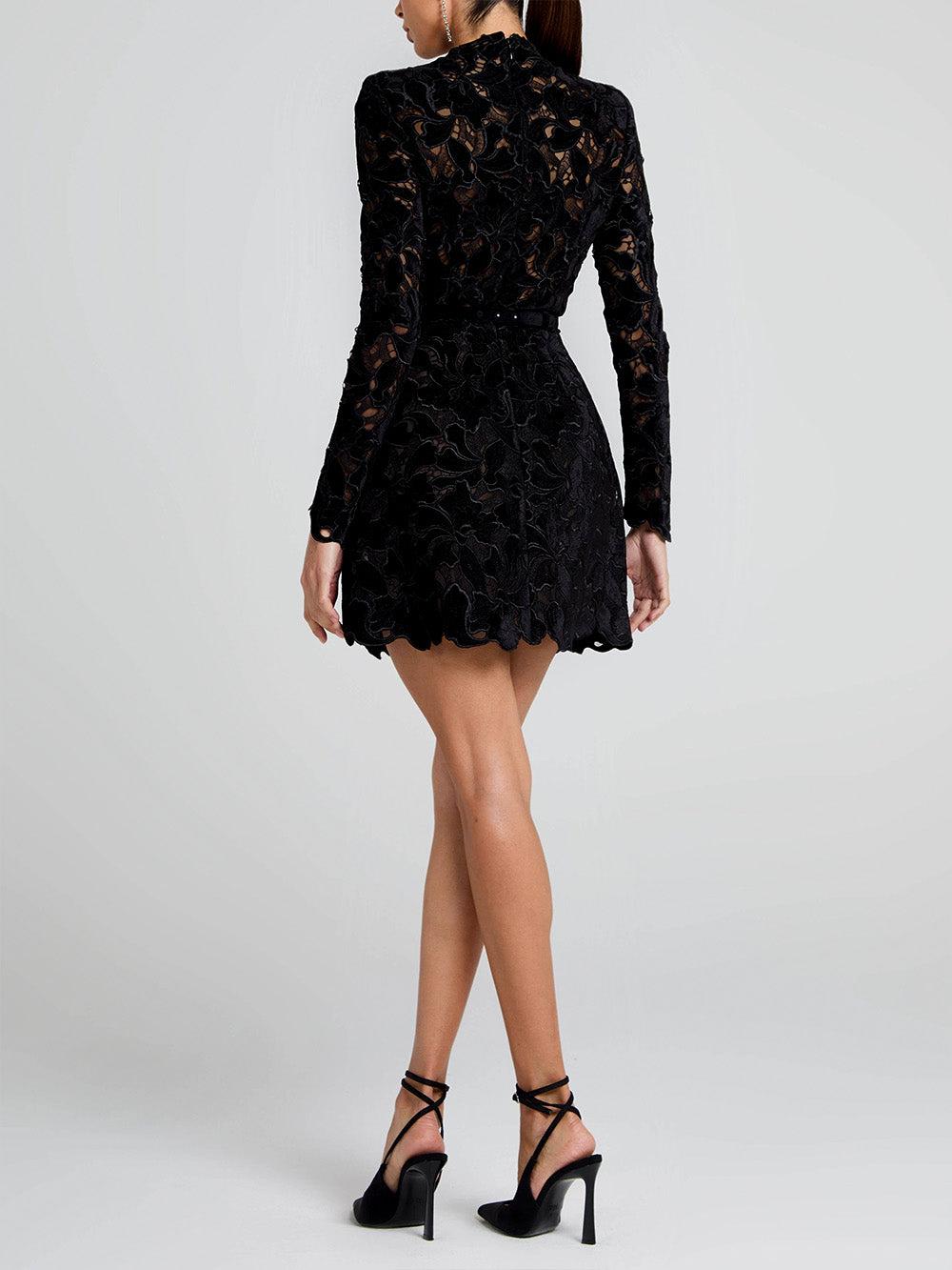 Aurohaya Elegant And Sophisticated Lace Mini Dress