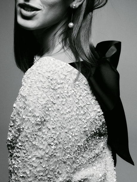 Aurohaya Sequined Tie-back Dress