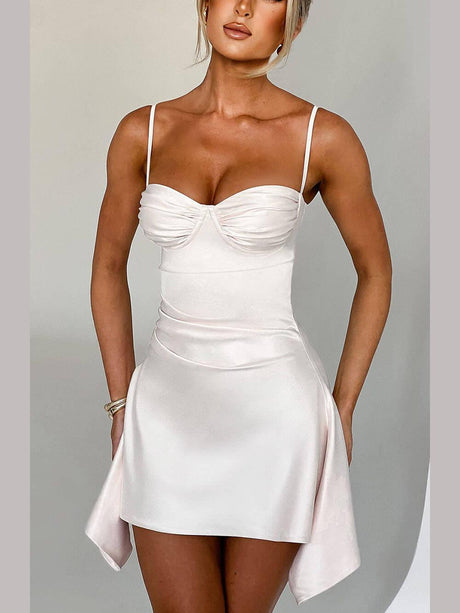 Aurohaya Irregular Strap Mini Dress