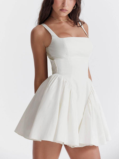 Aurohaya Ivory Bow Mini Dress