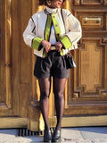 Casual O-Neck Patchwork Autumn Quilted Jacket