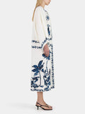 Vintage Hawaiian Print Sequined Oversized Loose Midi Dress