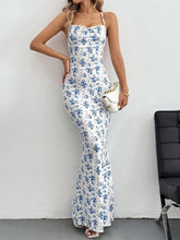 Sweet And Fresh Halter Back Floral Print Holiday Style Maxi Dress