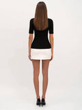 Fashion Casual Contrast Patchwork Slim Mini Dress