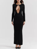 Sexy And Fashionable Hollow Slit Maxi Dress