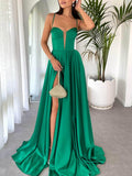 Aurohaya Exquisite And Simple Strapless Tube Top Slit Floor-Length Banquet Maxi Dress