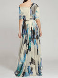 Bohemian Holiday Style Strappy Lolita Skirt Print Dress
