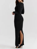 Sexy And Fashionable Hollow Slit Maxi Dress