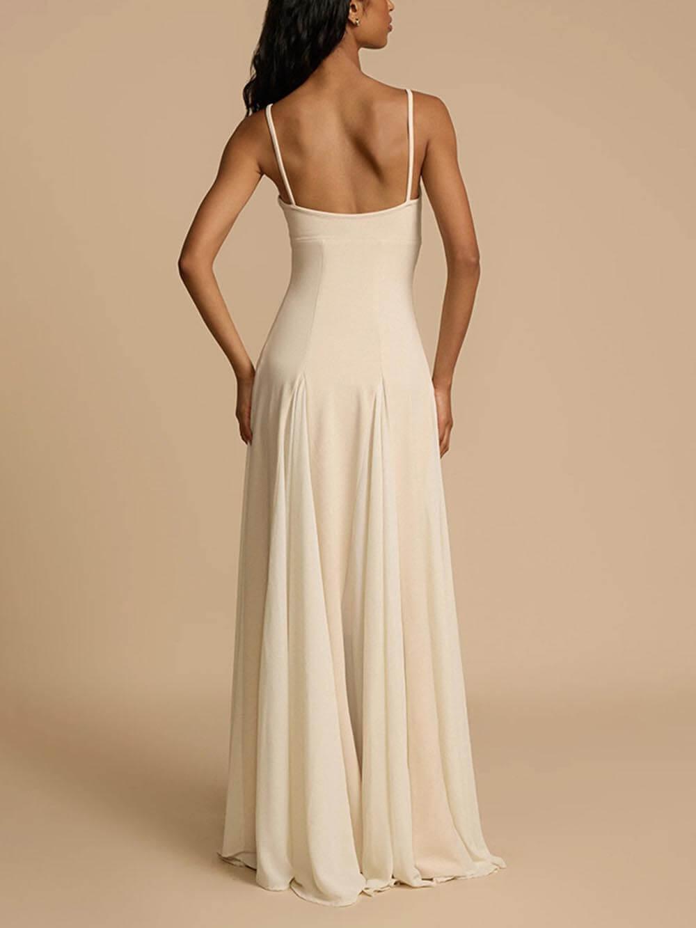 Aurohaya Elegant Patchwork Sling Long Swing Holiday Maxi Dress