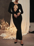 Sexy And Fashionable Hollow Slit Maxi Dress