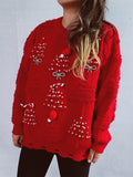 Christmas Tree Decoration Flocked Sweater