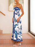 Elegant Floral Print A-Line Maxi Dress