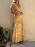Unique Tie-dye Print Cutout Design Slit Stretch Dress