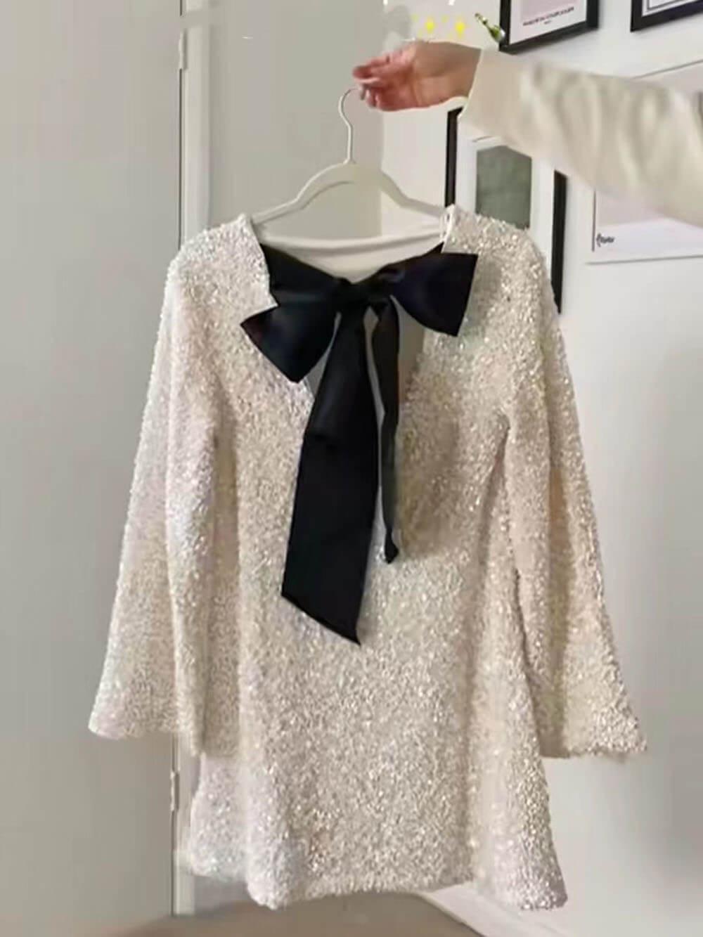 Aurohaya Sequined Tie-back Dress