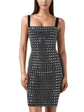 Rhinestone Slim Sling Mini Dress