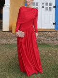 Backless Design Shawl Maxi Dress