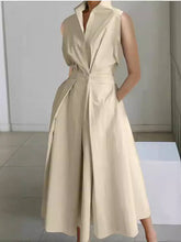 Vertical Collar V-neck A- Shaped Dress