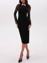 Hip-hugging Slim-fitting Lace Midi Dress