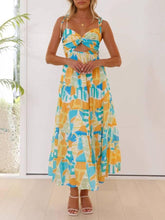 Aurohaya Printed Suspender Midi Dress Orange