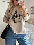 Unique Cowboy Graphic Crew Sweater