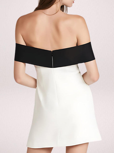 Aurohaya Sexy High-end One-shoulder Wrap-around Hip Mini Dress