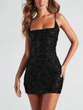 Sequined Sling Slim Fit Mini Dress