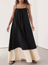 Color Matching Sling Maxi Dress
