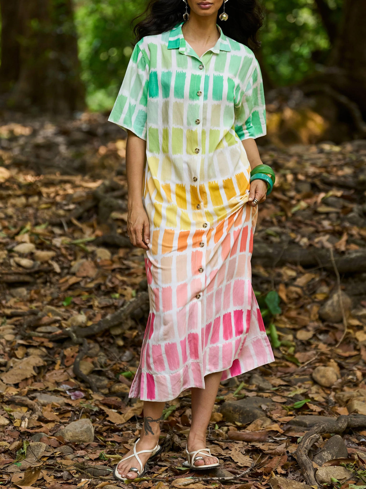 Aurohaya Unique Printed Shirtdress Printed