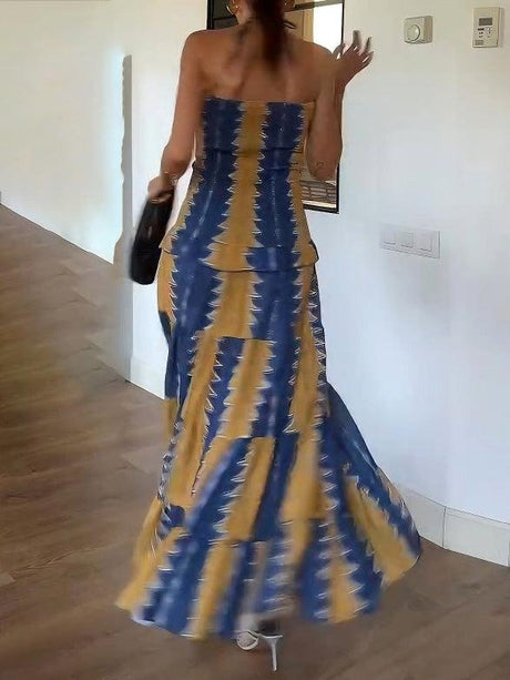 Aurohaya Relaxed Low-rise Floral-print Tiered Maxi Dress