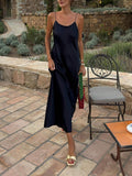 Casual Satin Backless Cami Maxi Dress